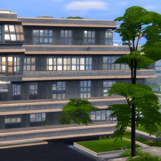 Prompt: a dystopian soviet brutalist house in the Sims 4, very detailed, high quality photo, designed by David Adjaye, architecture by Kengo Kuma