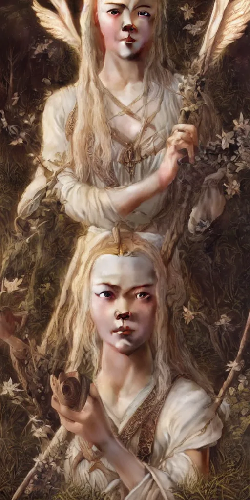 Image similar to kristanna loken lolita, lord of the rings, masterpiece by edgar maxence and ross tran and michael whelan, gustav dore, 8 k, octane render