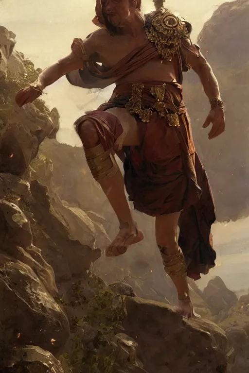 Image similar to ancient roman steve buscemi ascending wearing the civic crown while he levitates and hovers above the ground glowing with power small rocks and pebbles begin lifting off the ground around him, art by anders zorn, wonderful masterpiece by greg rutkowski, beautiful cinematic light, american romanticism by greg manchess, jessica rossier