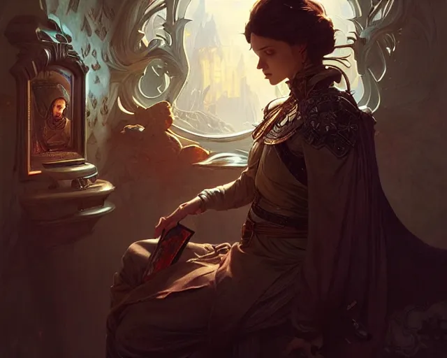 Prompt: the thirteenth hour, deep focus, d & d, fantasy, intricate, elegant, highly detailed, digital painting, artstation, concept art, matte, sharp focus, illustration, hearthstone, art by artgerm and greg rutkowski and alphonse mucha