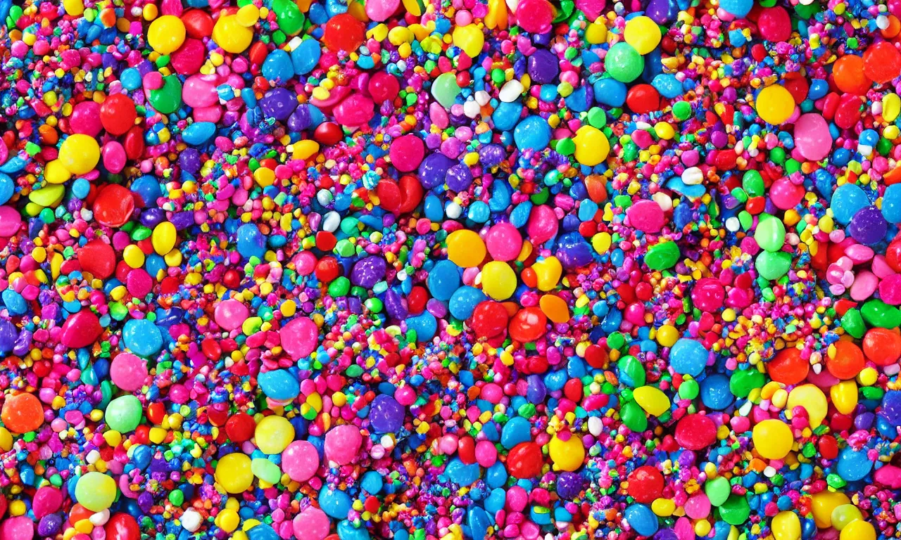 Image similar to extreme candy maximalism