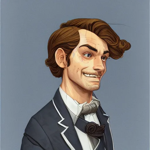 Image similar to head and shoulders portrait of Rufus from Deponia illustration, medium shot, intricate, elegant, highly detailed, digital art, ffffound, art by JC Leyendecker and sachin teng