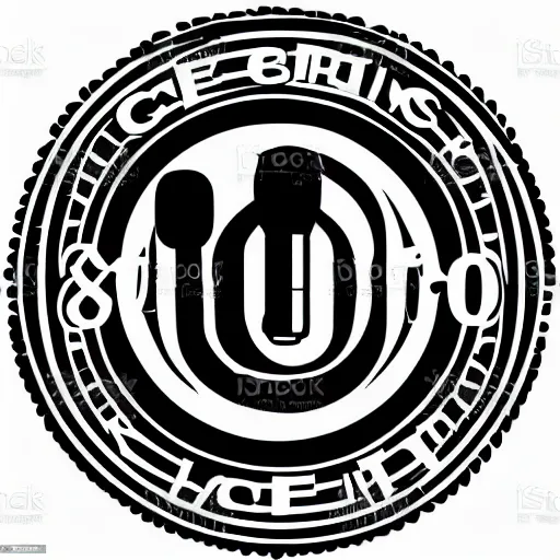 Image similar to logo for an aspiring singer, vector art, adobe illustrator, black and white