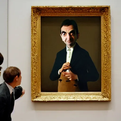 Image similar to mr. bean portrait in the louvre