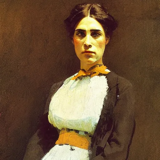 Prompt: female portrait, by winslow homer.