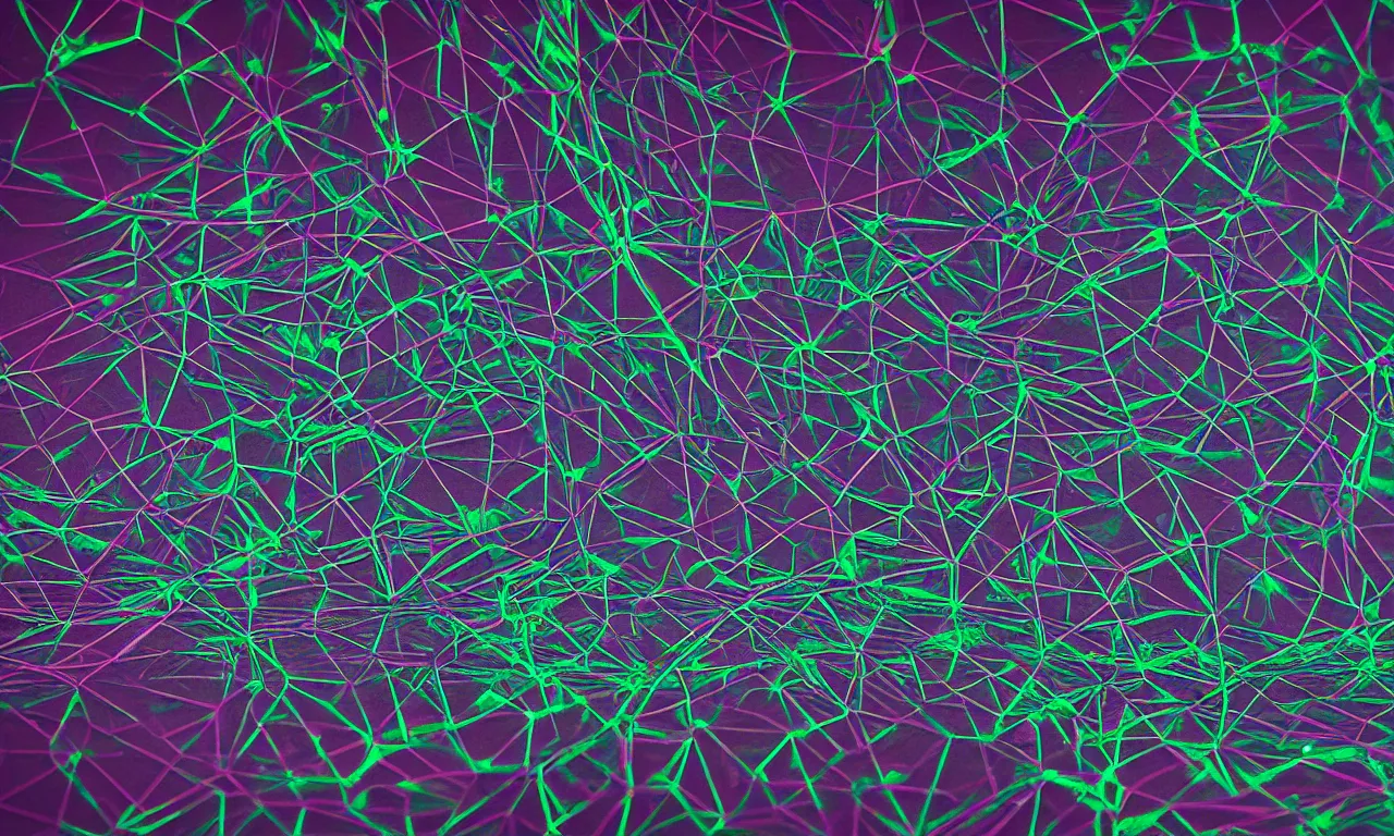 Image similar to reflexion neon cyberpunk voronoi depth fog wires connexion