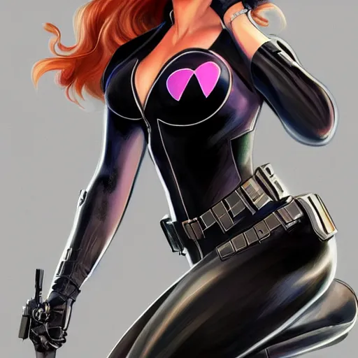Image similar to Margot Robbie as Black Widow, highly detailed, digital painting, artstation, concept art, smooth, sharp focus, illustration, art by jeff koons C 10.0