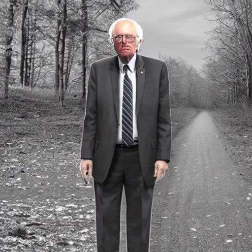 Prompt: bernie sanders slenderman