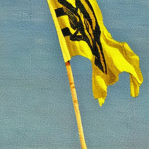 Image similar to gadsden flag, don't thread on me, impressionism painting