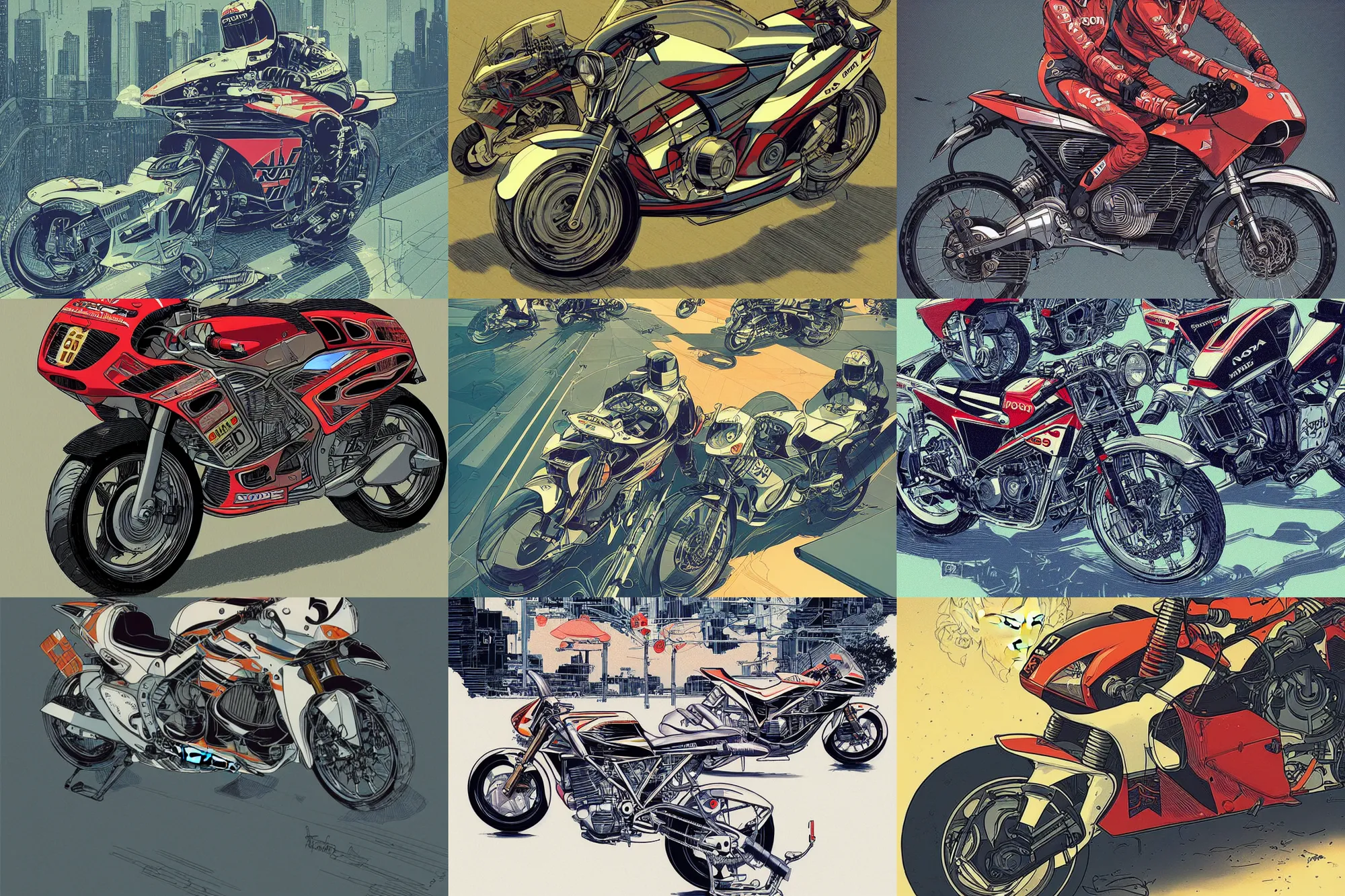 Prompt: 1 9 9 6 honda nsr 5 0 0, concept art, behance hd artstation loish and laurie greasley, victo ngai, andreas rocha, john harris