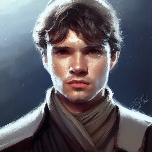 Image similar to portrait of a man by Greg Rutkowski, Anakin Solo from the Star Wars Expanded Universe, highly detailed portrait, digital painting, artstation, concept art, smooth, sharp foccus ilustration, Artstation HQ