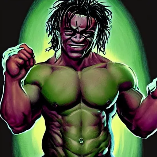 Prompt: lil uzi as the hulk