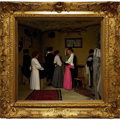 Image similar to dressing room by alfred stevens