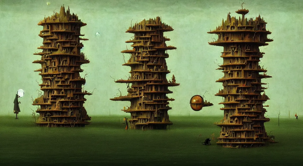 Prompt: single flooded simple!! fungus wooden tower, very coherent and colorful high contrast ultradetailed photorealistic masterpiece by franz sedlacek hieronymus bosch dean ellis simon stalenhag rene magritte gediminas pranckevicius, dark shadows, sunny day, hard lighting