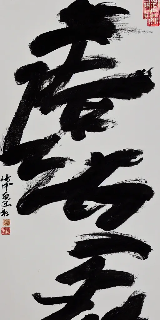 Prompt: high quality big chinese ink strokes, black and white, brush