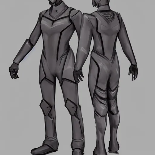 Image similar to male, science fiction suit, character sheet, concept art, stylized, exaggerated proportions, concept design