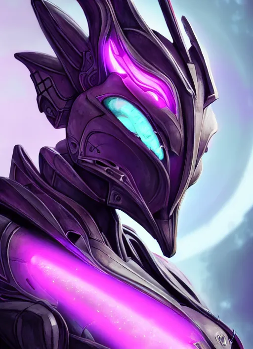 Image similar to cinematic goddess close shot, beautiful stunning hot anthropomorphic robot mecha female dragon, sleek head, metal ears, led purple eyes, smooth fuschia skin, smooth silver armor, floating in space, holding a galaxy, epic proportions, epic size, epic detail, furry art, dragon art, giantess art, warframe fanart, furaffinity, octane