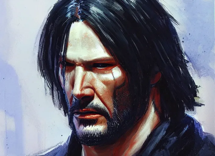 Image similar to a highly detailed beautiful portrait of john wick as kratos, by gregory manchess, james gurney, james jean