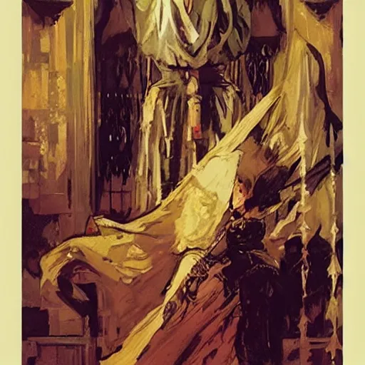 Image similar to proud medieval king, intricate, elegant, highly detailed, greg manchess, mucha, liepke, ruan jia, jeffrey catherine jones, ridley scott