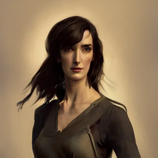 Prompt: portrait of beautiful happy young paz vega half life 2, dishonored 2, painted by greg rutkowski, painted by stanley artgerm, painted by igor kieryluk, digital art, promotional art, trending on artstation
