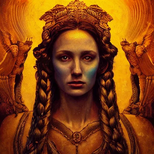 Prompt: majestic gracious regal goddess hecate portrait, ancient greece, mysterious atmospheric lighting, elysian fields, ancient greece, painted, intricate, volumetric lighting, beautiful, rich deep colours masterpiece, golden hour, golden ratio, sharp focus, ultra detailed, by leesha hannigan, ross tran, thierry doizon, kai carpenter, ignacio fernandez rios