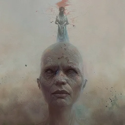 Image similar to art by Greg Rutkowski and Zdzisław Beksiński