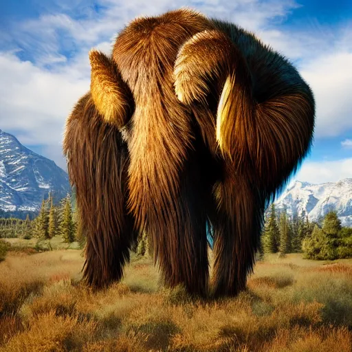 Prompt: a honey mammoth