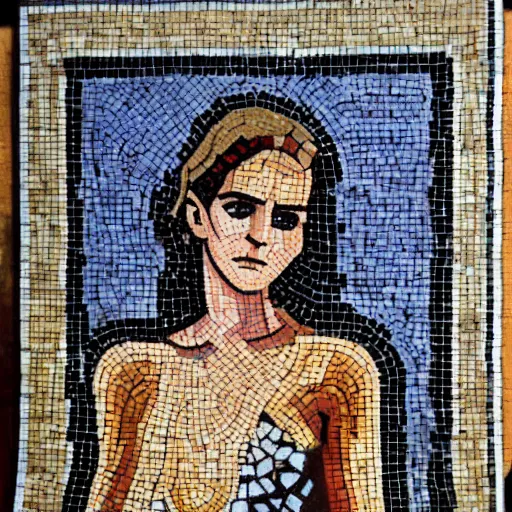 Image similar to roman bath mosaic of emma watson