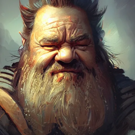 Image similar to a dwarf portrait by greg rutkowski, very coherent, hyper realism, high detail, vivid colors, octane render, unreal engine, 8k, Smooth gradients, High contrast, depth of field by Jacek Yerka