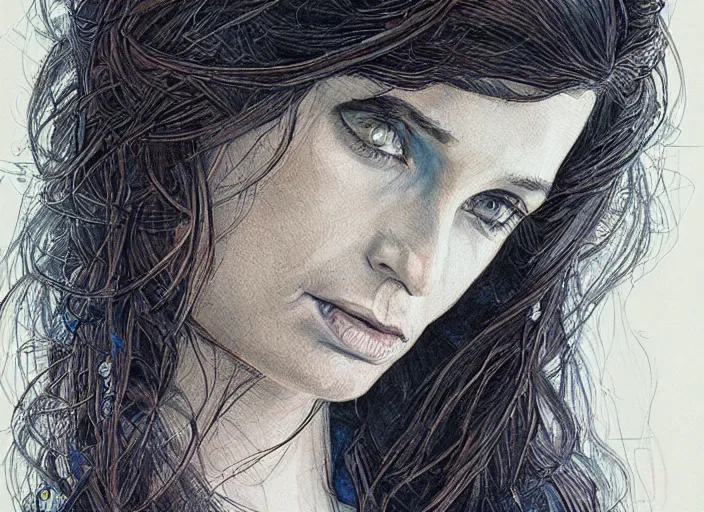 Prompt: a highly detailed beautiful portrait of jessica jones, james gurney, james jean