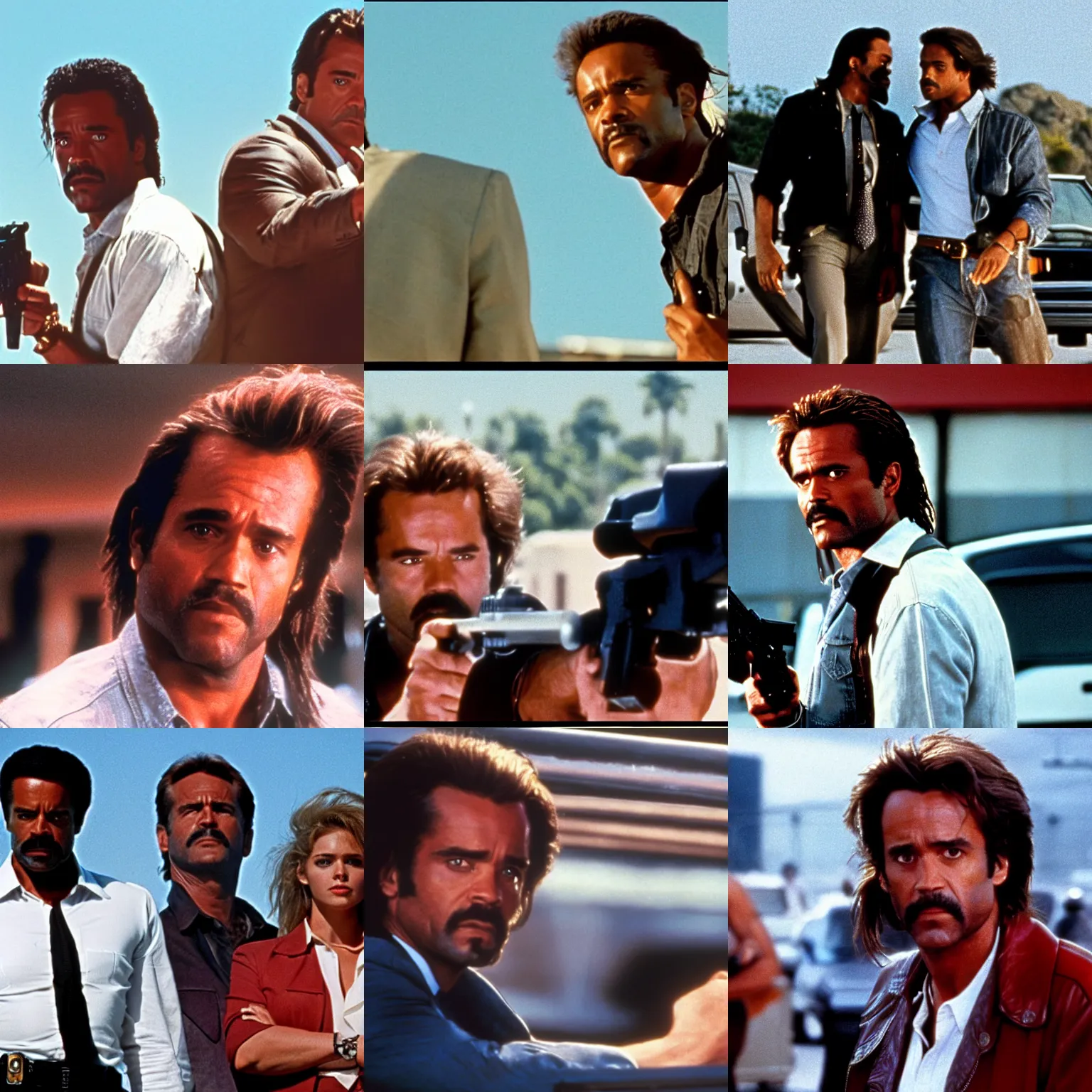 Prompt: a film still from lethal weapon ( 1 9 8 7 )