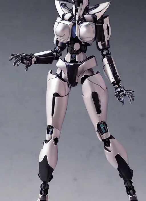 Image similar to Girl in mecha cyber Armor, portrait of the action figure of a girl, with bare legs，in the style of Kotobukiya ，anime figure