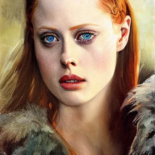 Prompt: ultra realistic portrait painting of deborah ann woll, art by frank frazetta, 4 k, ultra realistic, highly detailed, epic lighting