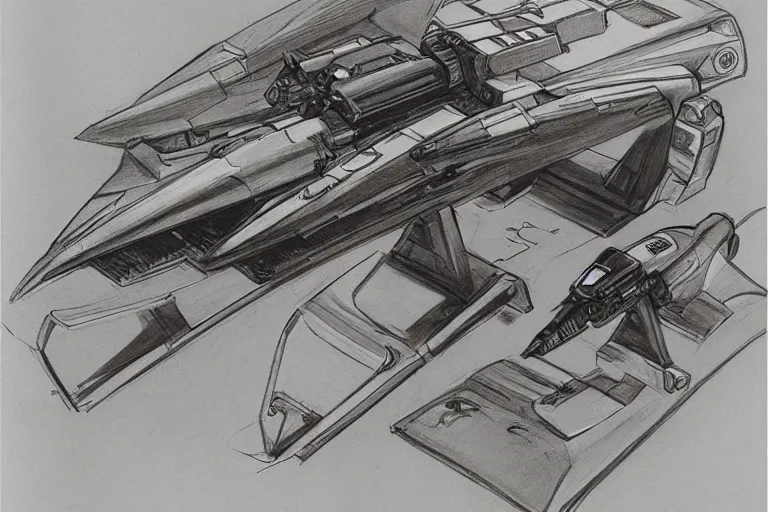 Prompt: speeder bike concept sketch by joe johnston and nilo rodis - jamero and ralph mcquarrie and norman reynolds