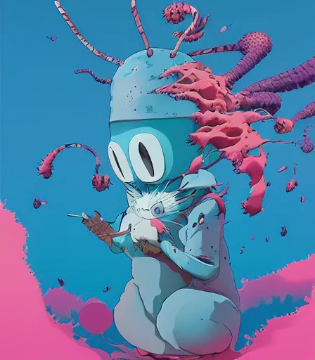 Prompt: Studio Ghibli by Alex Pardee and Nekro and Petros Afshar, and James McDermott,unstirred paint, vivid color, cgsociety 4K