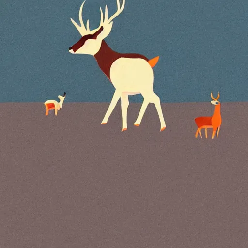 Image similar to deer playing guitar in the style of tatsuro kiuchi