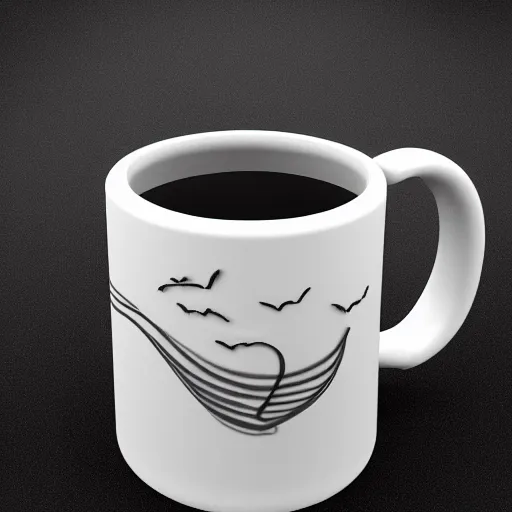 3 d model of a unique mug design, blender render