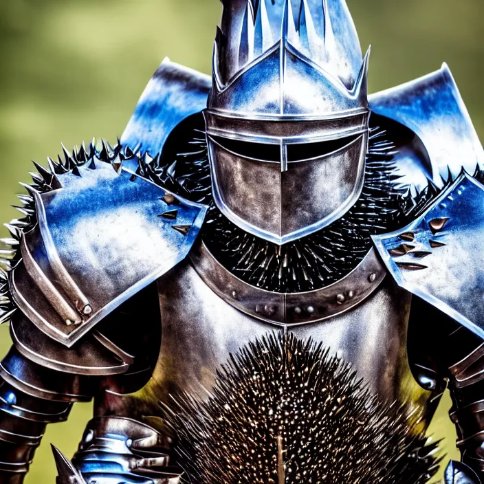 Image similar to full body photo of a knight with spiky armour and a mace, highly detailed, 4 k, hdr, smooth, sharp focus, high resolution, award - winning photo