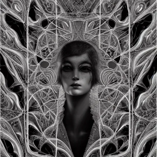 Prompt: tom bagshaw, soft painting fractal curiosities carnival, symmetry accurate features, focus, very intricate ultrafine details, black white purple volumetric lights, award winning masterpiece, octane render 8 k hd