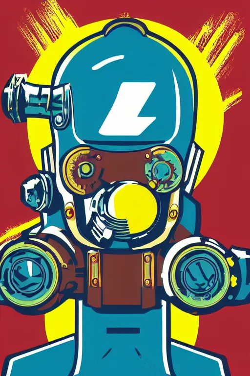 Image similar to fallout 7 6 retro futurist illustration art by butcher billy, sticker, colorful, illustration, highly detailed, simple, smooth and clean vector curves, no jagged lines, vector art, smooth andy warhol style