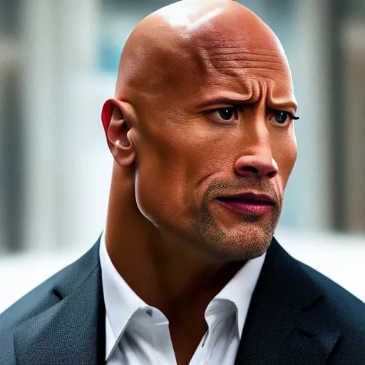 Image similar to Dwayne Johnson as a cyborg