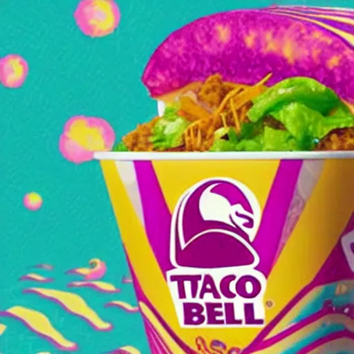 Image similar to taco bell made by lisa frank