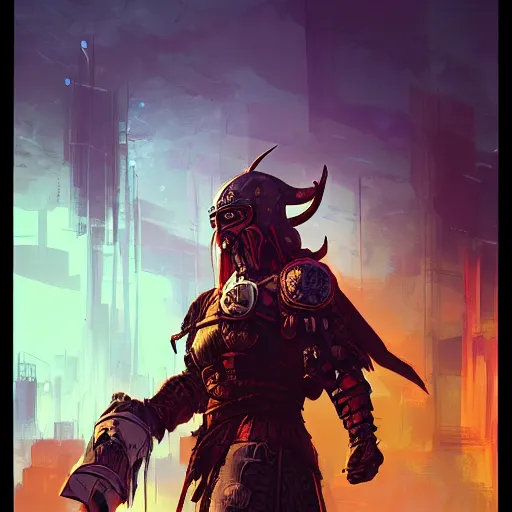 Image similar to cyberpunk viking helmet mask warrior goddess robot ninja fantasy, art gta 5 cover, official fanart behance hd artstation by jesper ejsing, by rhads, makoto shinkai and lois van baarle, ilya kuvshinov, ossdraws