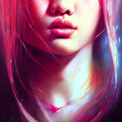 Image similar to blackpink, hyperrealistic portrait, by karol bak and agnes cecile, fantasy art, photo realistic, dynamic lighting, artstation, poster, volumetric lighting, very detailed face, intricate complexity, rule of thirds, 8 k, award winning