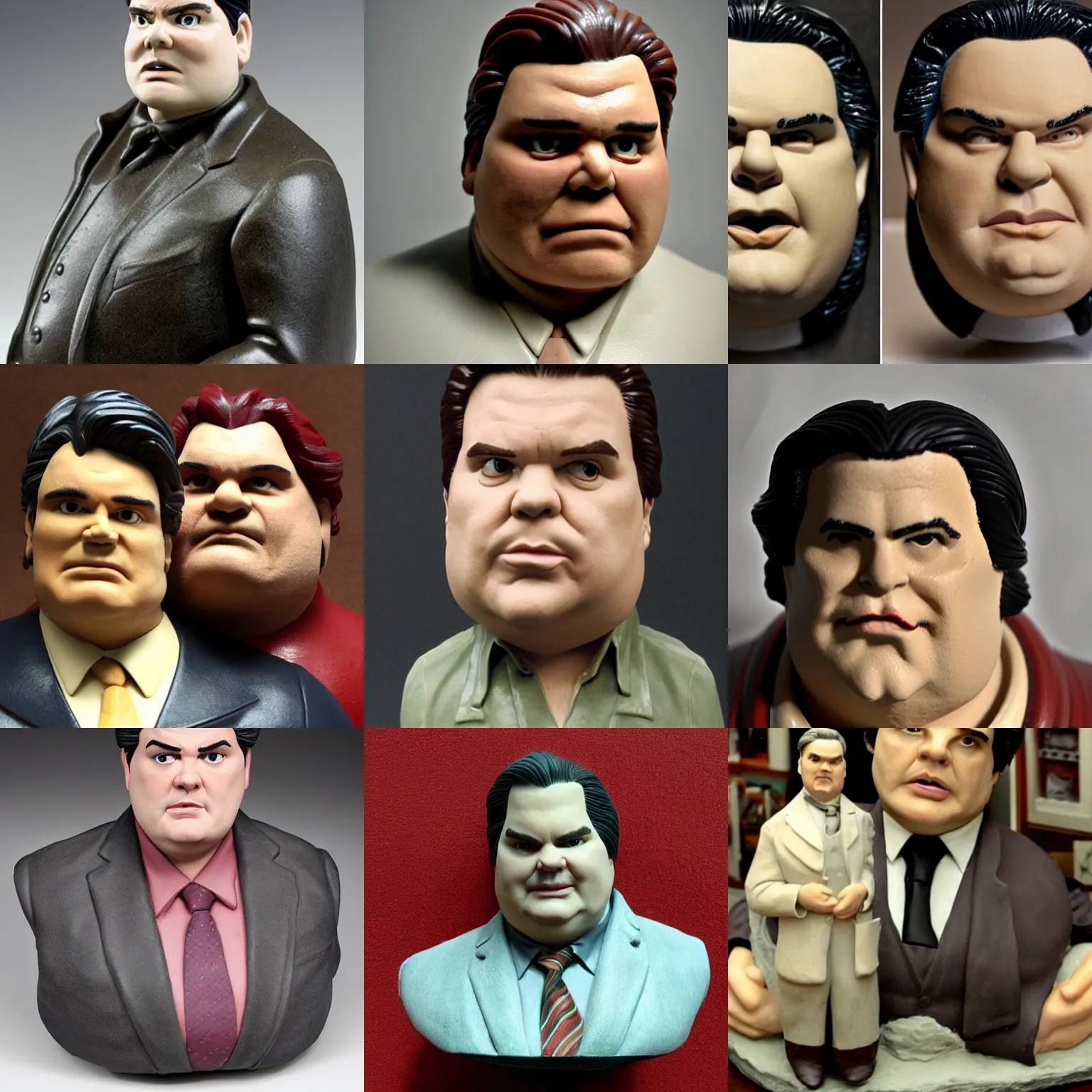 Prompt: oliver platt made out of clay