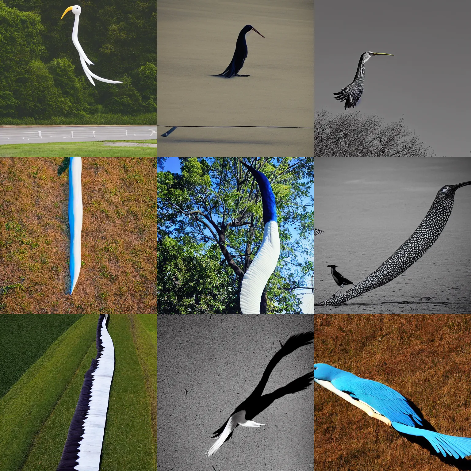 Prompt: long bird is long | photograph