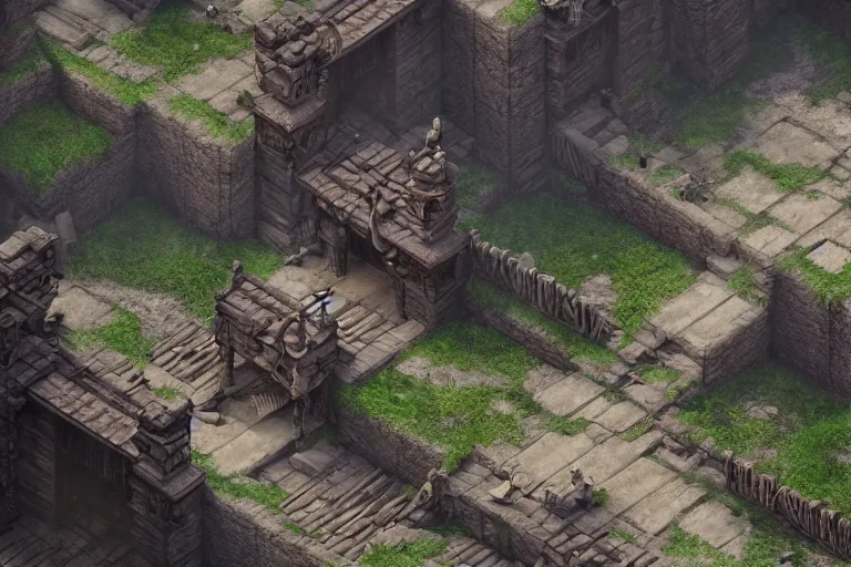 Prompt: Isometric ancient chinese RPG level, 3d render, octane render, by Greg Rutkowski