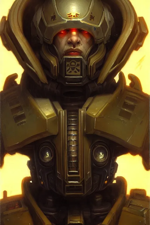 Prompt: character portrait cyberpunk starcraft terran warhammer 4 0 k space marine tech priest steve buscemi, character design, painting by gaston bussiere, katsuya terada, frank frazetta, tom of finland, trending on artstation