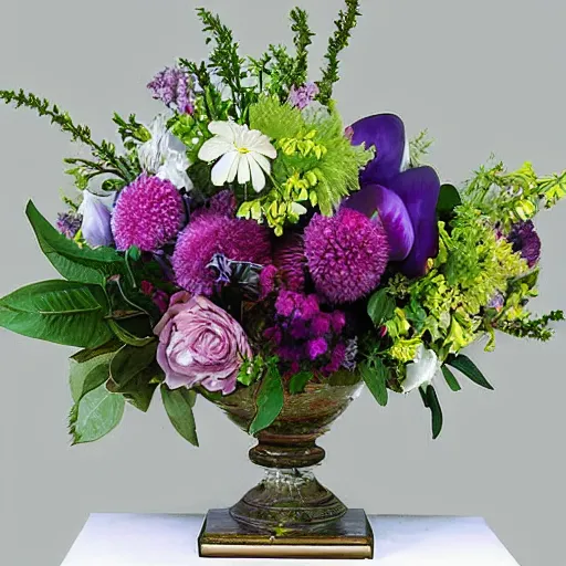 Prompt: hyper realistic beautiful flower arrangement