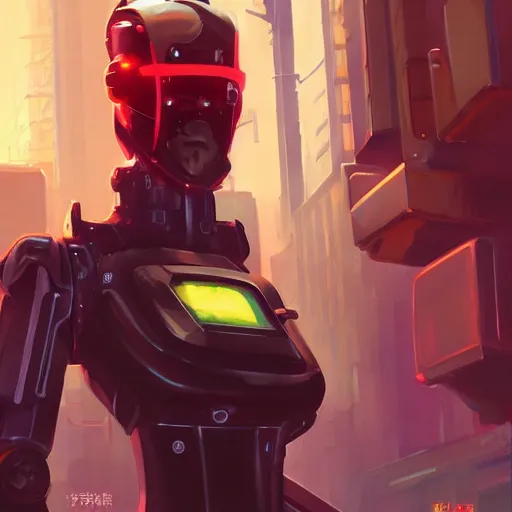 Image similar to cyberpunk police robot fantasy, art gta 5 cover, official fanart behance hd artstation by jesper ejsing, by rhads, makoto shinkai and lois van baarle, ilya kuvshinov, ossdraws